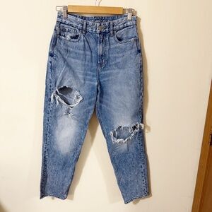 American Eagle Curvy Mom Jeans Distressed Womens Size 4